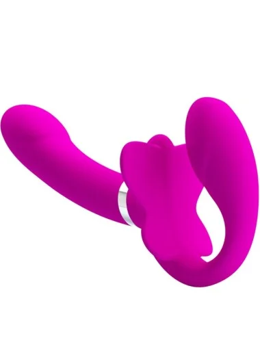 PRETTY LOVE - VALERIE DOUBLE STRAP-ON VIBRATOR 12 VIBRATIONS PURPLE