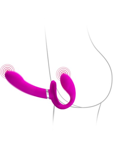 PRETTY LOVE - VALERIE DOUBLE STRAP-ON VIBRATOR 12 VIBRATIONS PURPLE