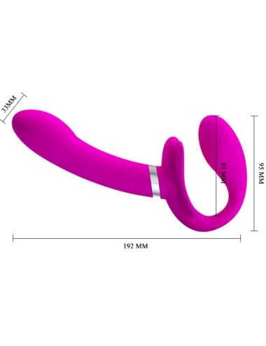 PRETTY LOVE - VALERIE DOUBLE STRAP-ON VIBRATOR 12 VIBRATIONS PURPLE
