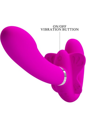 PRETTY LOVE - VALERIE DOUBLE STRAP-ON VIBRATOR 12 VIBRATIONS PURPLE