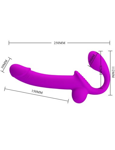 PRETTY LOVE - KELPIE DOUBLE STRAP-ON STIMULATOR PURPLE