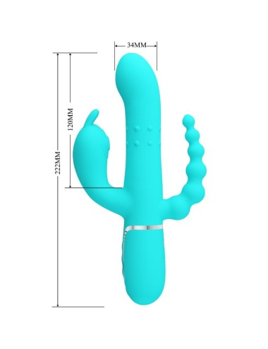 PRETTY LOVE - CAMMY 4 IN 1 MULTIFUNCTION TRIPPLE RABBIT VIBRATOR  BLUE