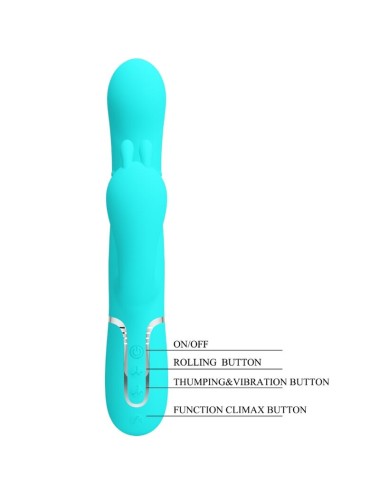 PRETTY LOVE - CAMMY 4 IN 1 MULTIFUNCTION TRIPPLE RABBIT VIBRATOR  BLUE