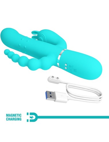 PRETTY LOVE - CAMMY 4 IN 1 MULTIFUNCTION TRIPPLE RABBIT VIBRATOR  BLUE