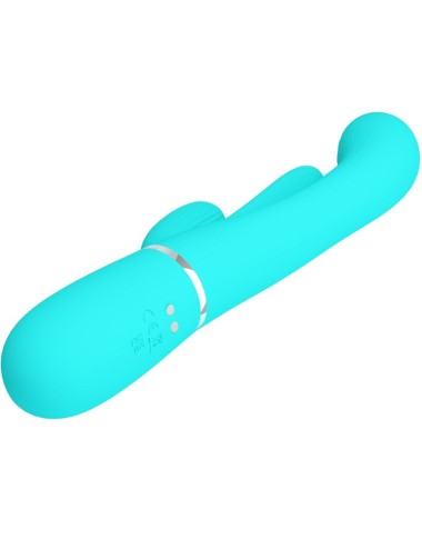 PRETTY LOVE - SHANIA TRIPLE RABBIT MULTIFUNCTION VIBRATOR 3 IN 1 BLUE