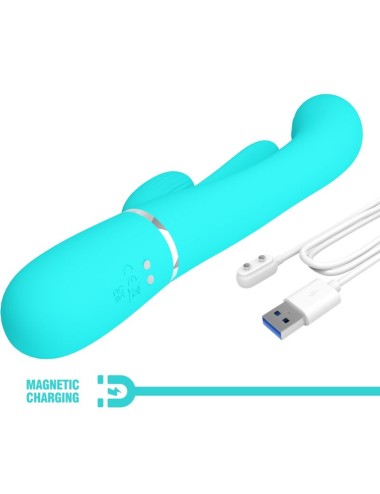 PRETTY LOVE - SHANIA TRIPLE RABBIT MULTIFUNCTION VIBRATOR 3 IN 1 BLUE