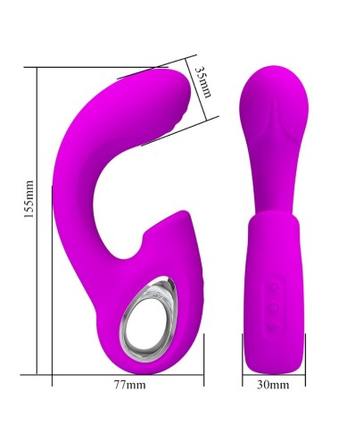 PRETTY LOVE - SIBEL SIBEL G-SPOT VIBRATOR + CLITORIS STIMULATOR 10 VIBRATIONS PURPLE