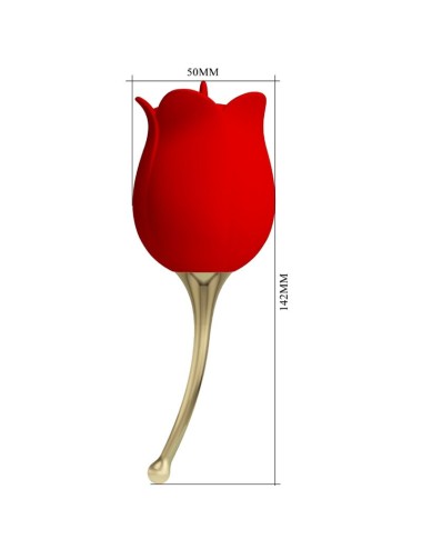 PRETTY LOVE - ROSE LOVER ROSE CLITORIS STIMULATOR 12 VIBRATIONS RED