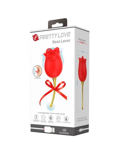 PRETTY LOVE - ROSE LOVER ROSE CLITORIS STIMULATOR 12 VIBRATIONS RED