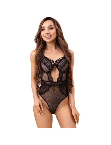 LIVCO CORSETTI FASHION - PAULA LC 20209 BODY WITH LACE DECORATIONS BLACK L/XL