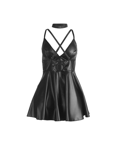 SUBBLIME - 955380 DRESS WITH BLACK LEATHER STRAPS L/XL