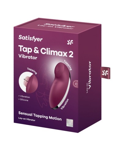 SATISFYER - TAP & CLIMAX 2 VIBRATOR & STIMULATOR RED