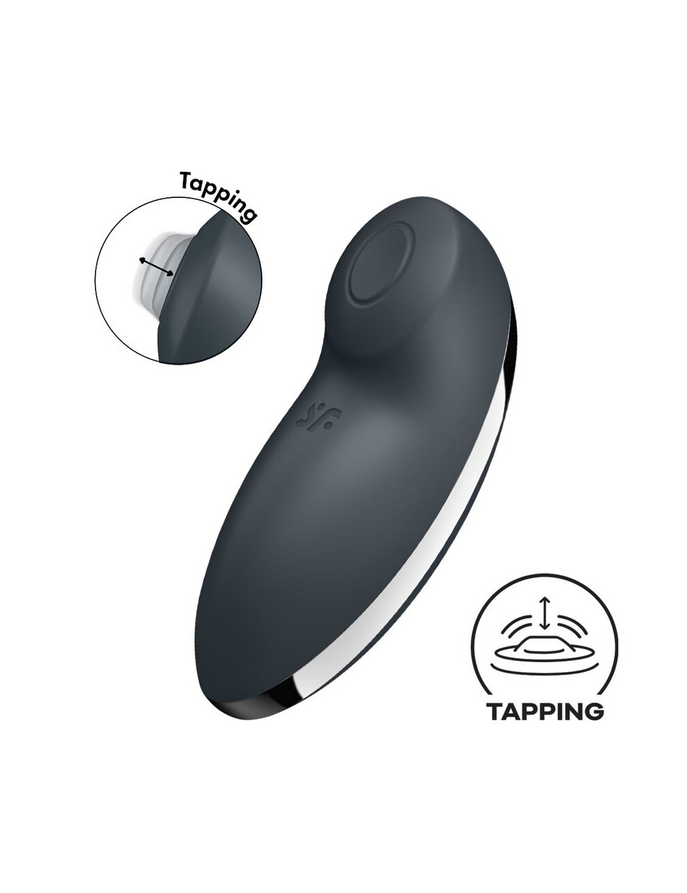 SATISFYER - TAP & CLIMAX 2 VIBRATOR & STIMULATOR GREY SATISFYER - TAP & CLIMAX 2 VIBRATOR & STIMULATOR GREY