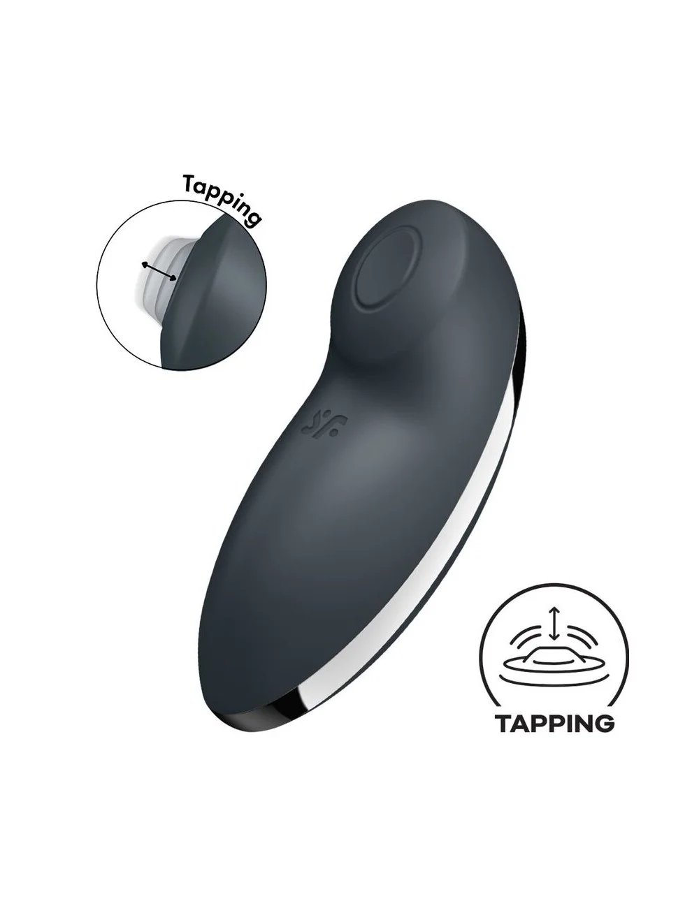 SATISFYER - TAP & CLIMAX 2 VIBRATOR & STIMULATOR GREY SATISFYER - TAP & CLIMAX 2 VIBRATOR & STIMULATOR GREY