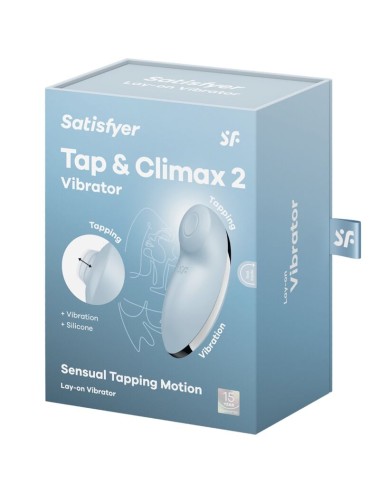 SATISFYER - TAP & CLIMAX 2 VIBRATOR & STIMULATOR BLUE