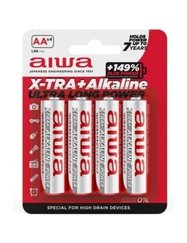 AIWA - X-TRA ALKALINE AA ALKALINE BATTERY LR6 BLISTER*4