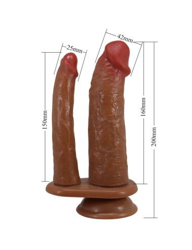 PRETTY LOVE - GORAN DOUBLE DILDO REALISTIC NATURAL MULATO