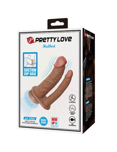 PRETTY LOVE - HULBERT DOUBLE REALISTIC DILDO WITH VIBRATION MULATO