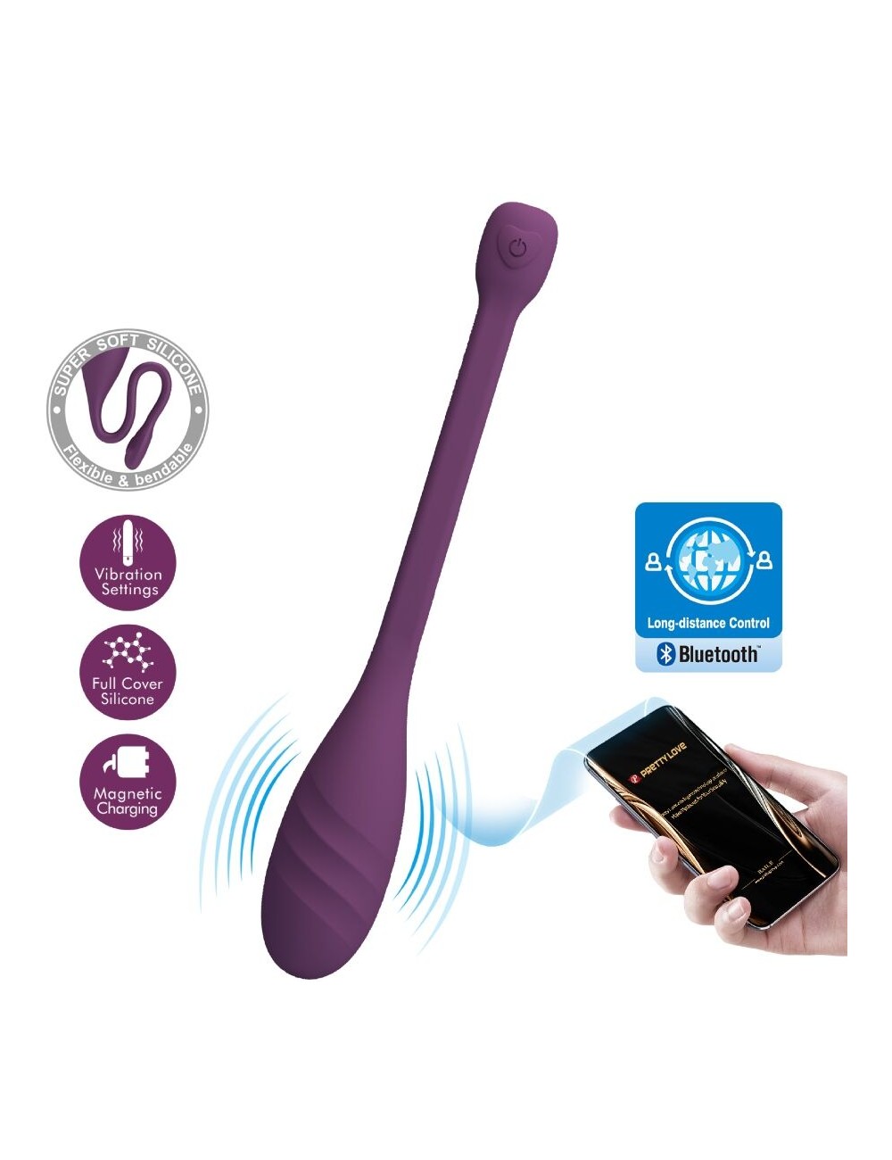 PRETTY LOVE - LEVIATHAN APP CONTROLLED VIBRATOR PURPLE PRETTY LOVE - LEVIATHAN APP CONTROLLED VIBRATOR PURPLE