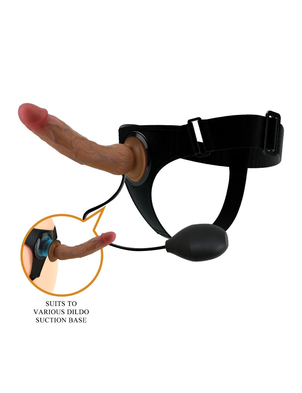 PRETTY LOVE - KYTON UNIVERSAL HARNESS BRIEFS WITH SQUIRTING DILDO 19 CM MULATO