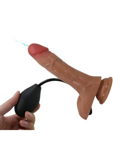 PRETTY LOVE - UNIVERSAL HARNESS BRIEFS WITH VIBRATING AND SQUIRTING DILDO 15.5 CM MULATO