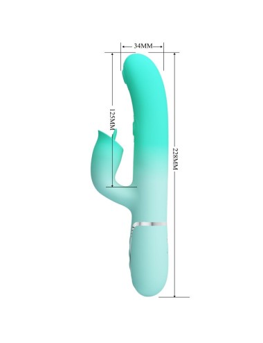 PRETTY LOVE - GIGI MULTIFUNCTION RABBIT VIBRATOR AQUA GREEN
