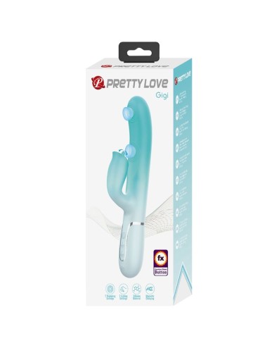 PRETTY LOVE - GIGI MULTIFUNCTION RABBIT VIBRATOR AQUA GREEN