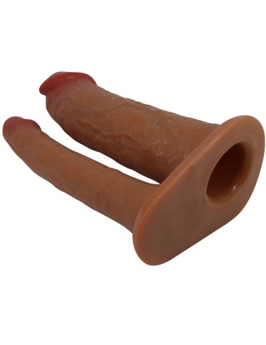 PRETTY LOVE - YAIRON DOUBLE PENIS SLEEVE WITH 4 CM EXTENSION MULATTO