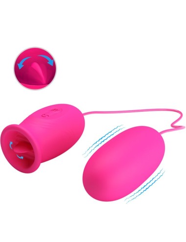 PRETTY LOVE - DAISY VIBRATING EGG + CLITORIS STIMULATING TONGUE PINK