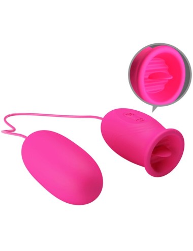 PRETTY LOVE - DAISY VIBRATING EGG + CLITORIS STIMULATING TONGUE PINK