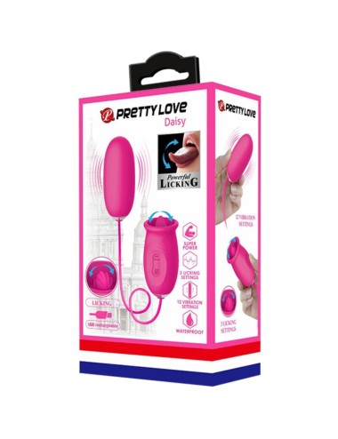 PRETTY LOVE - DAISY VIBRATING EGG + CLITORIS STIMULATING TONGUE PINK