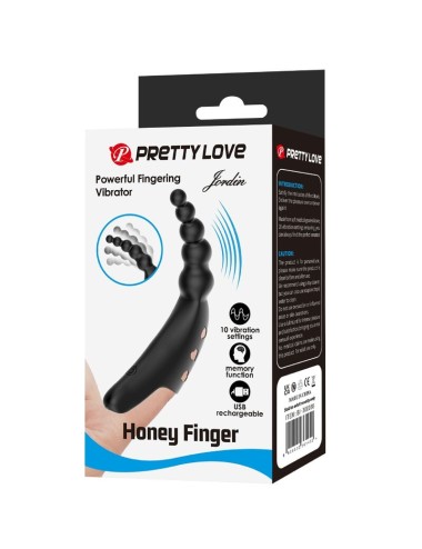 PRETTY LOVE - JORDIN FINGER VIBRATOR 10 VIBRATIONS BLACK