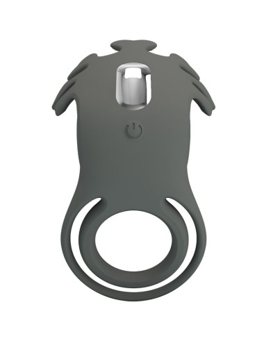 PRETTY LOVE - RUBEN DOUBLE VIBRATING RING WITH STIMULATOR GRAY