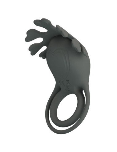 PRETTY LOVE - RUBEN DOUBLE VIBRATING RING WITH STIMULATOR GRAY