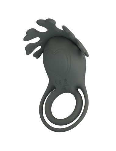 PRETTY LOVE - RUBEN DOUBLE VIBRATING RING WITH STIMULATOR GRAY