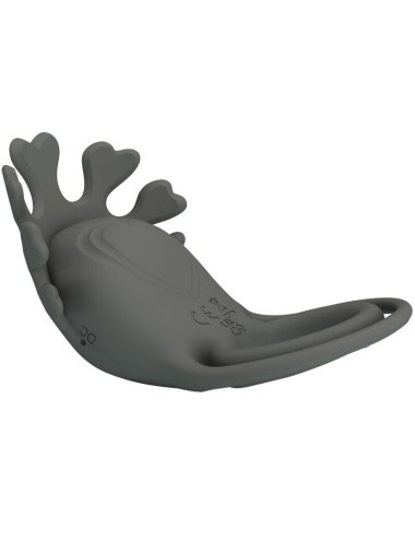PRETTY LOVE - RUBEN DOUBLE VIBRATING RING WITH STIMULATOR GRAY