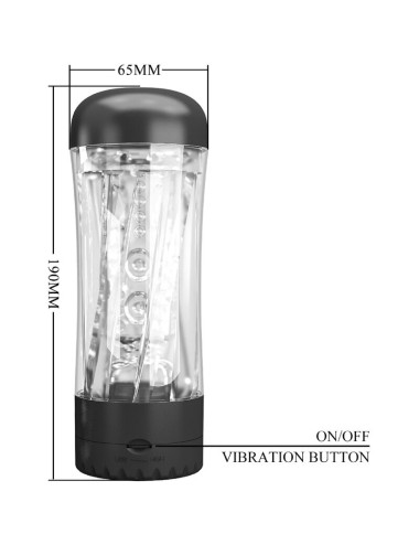 PRETTY LOVE - TAMARA MALE MASTURBATOR MULTI-SPEED VIBRATOR BLACK