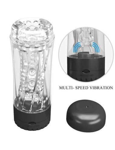 PRETTY LOVE - TAMARA MALE MASTURBATOR MULTI-SPEED VIBRATOR BLACK