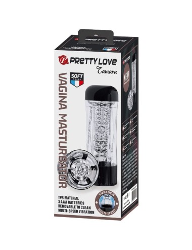 PRETTY LOVE - TAMARA MALE MASTURBATOR MULTI-SPEED VIBRATOR BLACK