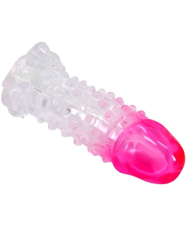 PRETTY LOVE - WILFORD REALISTIC ENLARGEMENT SHEATH WITH EMBOSSED PENIS PINK