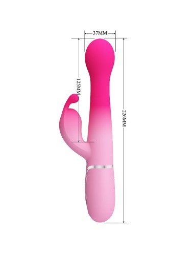 PRETTY LOVE - DEJON 3 IN 1 MULTIFUNCTION RABBIT VIBRATOR PINK