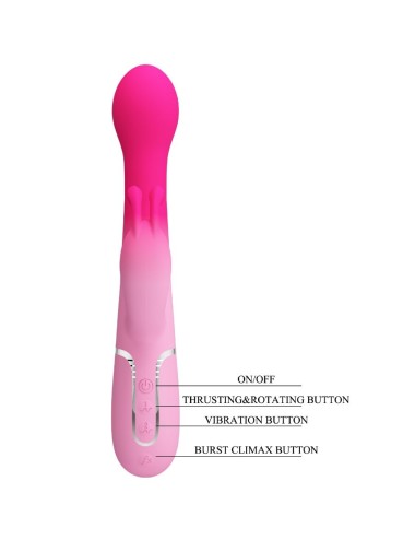 PRETTY LOVE - DEJON 3 IN 1 MULTIFUNCTION RABBIT VIBRATOR PINK