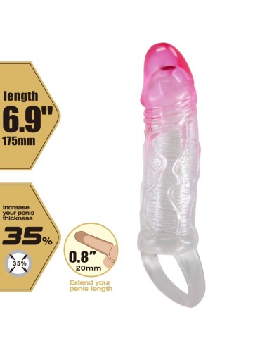 PRETTY LOVE - ODES REALISTIC 2 CM ENLARGEMENT SHEATH FOR PENIS PINK
