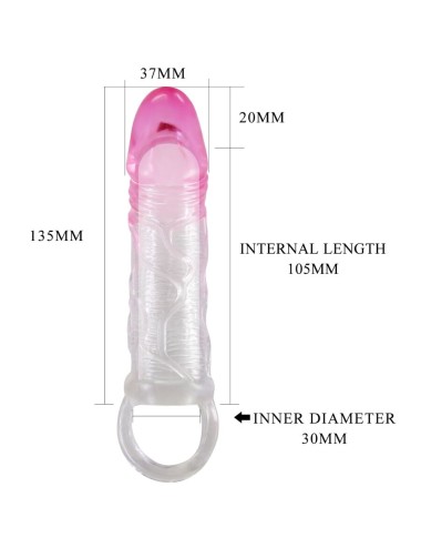 PRETTY LOVE - ODES REALISTIC 2 CM ENLARGEMENT SHEATH FOR PENIS PINK