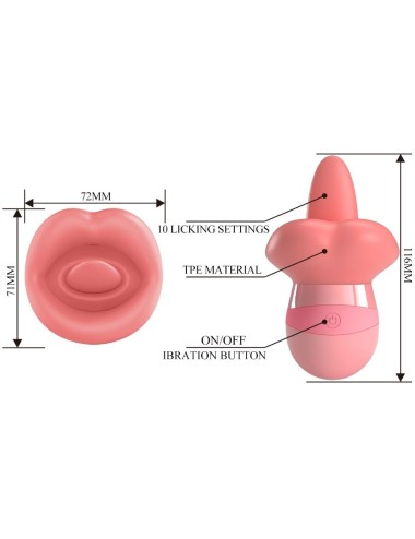PRETTY LOVE - KYLEE TONGUE CLITORIS STIMULATOR 10 VIBRATIONS NUDE PINK