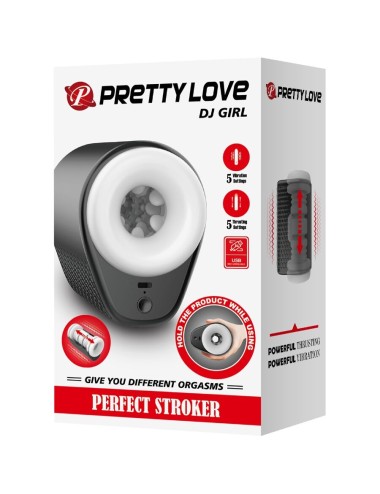 PRETTY LOVE - DJ GIRL MALE MASTURBATOR WITH VIBRATION 5 SETTINGS NEGRO
