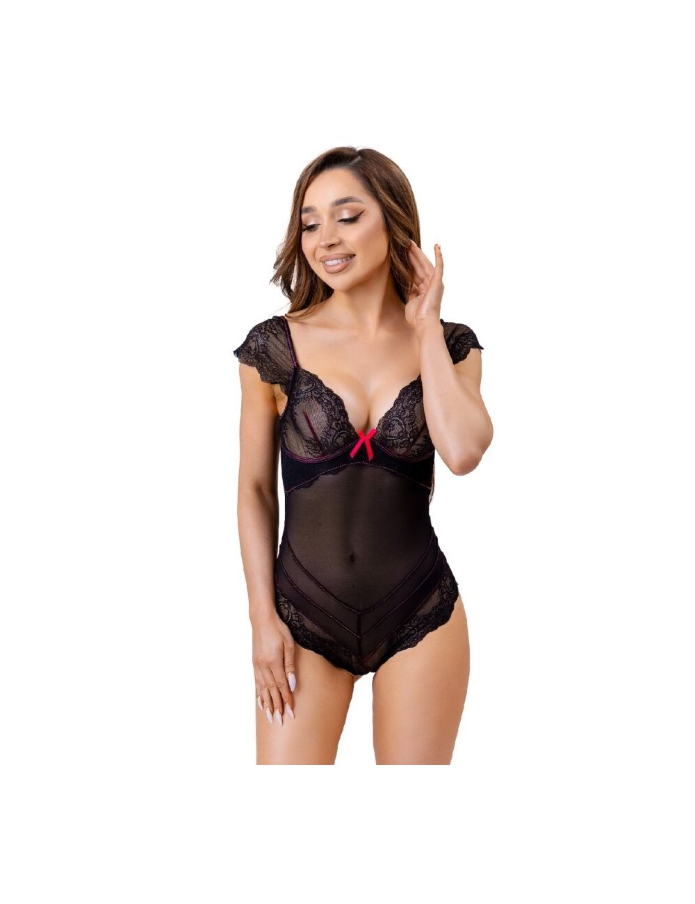 LIVCO CORSETTI FASHION - EVELYN LC 20243 BODY WITH LACE TRIMMING AND TRANSPARENCIES BLACK L/XL LIVCO CORSETTI FASHION - EVELYN LC 20243 BODY WITH LACE TRIMMING AND TRANSPARENCIES BLACK L/XL
