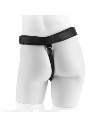 KING COCK - HARNESS WITH BLACK REALISTIC PENIS 22.9 CM