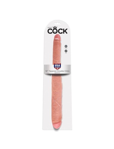 KING COCK SLIM DOUBLE DILDO FLESH 40.6 CM