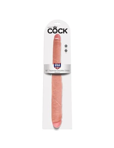 KING COCK SLIM DOUBLE DILDO FLESH 40.6 CM